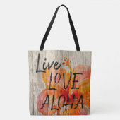 Live Love Aloha Hibiscus Beach Sign Tote Bag (Voorkant)