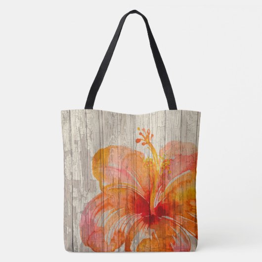 Live Love Aloha Hibiscus Beach Sign Tote Bag (Achterkant)