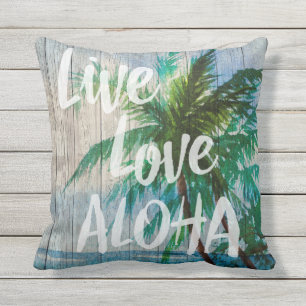 Live Love Aloha Palm Beach Sign Buitenkussen