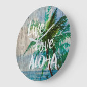 Live Love Aloha Palm Beach Sign Grote Klok (Hoek)