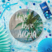 Live Love Aloha Palm Beach Sign Papieren Bordje (Feest)