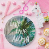 Live Love Aloha Palm Beach Sign Papieren Bordje (Feest)