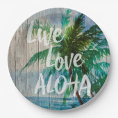 Live Love Aloha Palm Beach Sign Papieren Bordje (Voorkant)
