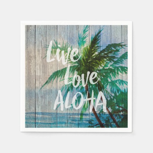 Live Love Aloha Palm Beach Sign Servet (Voorkant)