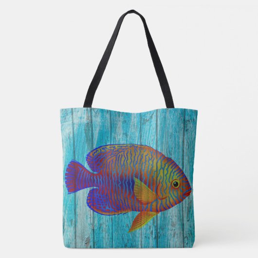 Live Love Aloha Tropical Fish Beach Sign Beach Tote Bag (Achterkant)
