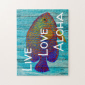 Live Love Aloha Tropical Fish Beach Sign Legpuzzel (Verticaal)