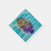 Live Love Aloha Tropical Fish Beach Sign Servet (Hoek)