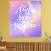 Live, Love and Inspire Quote Canvas Afdruk (Insitu (Woonkamer))