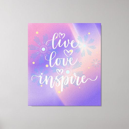 Live, Love and Inspire Quote Canvas Afdruk (Voorkant)
