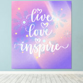 Live, Love and Inspire Quote Canvas Afdruk (Insitu (Houten vloer))
