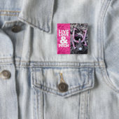 Live Love and Pitch Hoefijzers Vierkante Button 5,1 Cm (In situ)