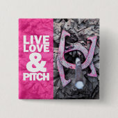 Live Love and Pitch Hoefijzers Vierkante Button 5,1 Cm (Voorkant)