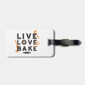 Live Love Bake Baker Life Quottes I Bagagelabel (Achterkant horizontaal)