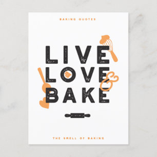 Live Love Bake Baker Life Quottes I Briefkaart