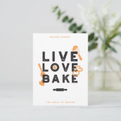 Live Love Bake Baker Life Quottes I Briefkaart (Staand voorkant)