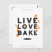 Live Love Bake Baker Life Quottes I Briefkaart (Voorkant / Achterkant)