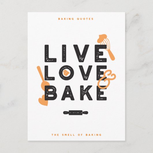 Live Love Bake Baker Life Quottes I Briefkaart (Voorkant)
