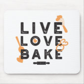 Live Love Bake Baker Life Quottes I Muismat (Voorkant)
