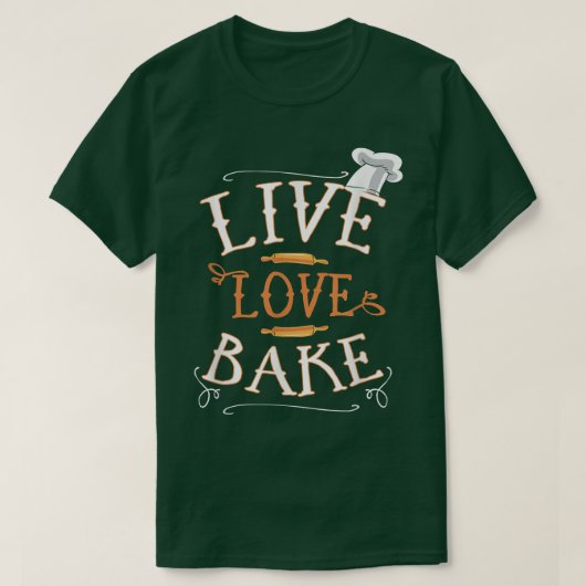 Live Love Bake Cooking Chef T-shirt (Design voorkant)