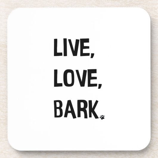Live, Love, Bark Bier Onderzetter (Voorkant)