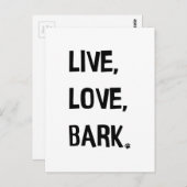 Live, Love, Bark Briefkaart (Voorkant / Achterkant)