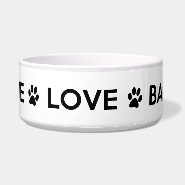 "Live Love Bark" Grote hond Bowl Voerbakje (Voorkant)