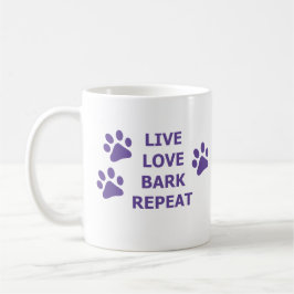 Live Love Bark Herhaal Hondenliefhebber animals pe Koffiemok
