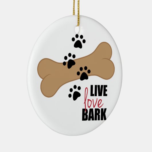 Live Love Bark Keramisch Ornament (Rechts)