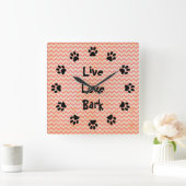 Live Love Bark Red Chevron Wall klok (Huis)