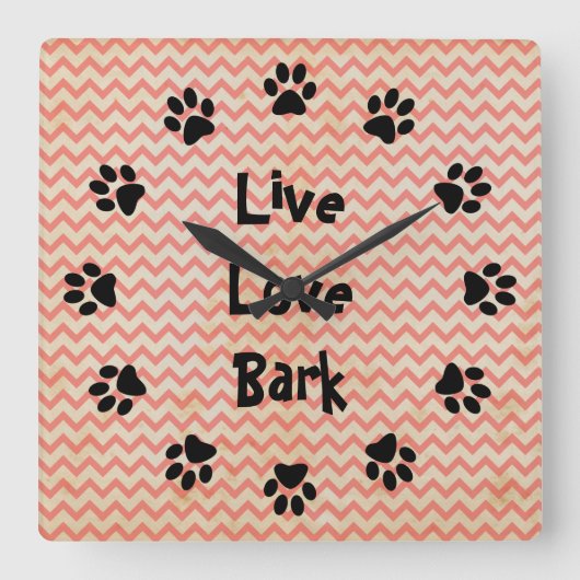 Live Love Bark Red Chevron Wall klok (Voorkant)