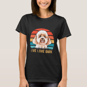Live Love Bark Retro Poodle Funny Dog Love T-shirt