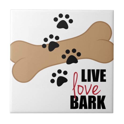 Live Love Bark Tegeltje (Voorkant)