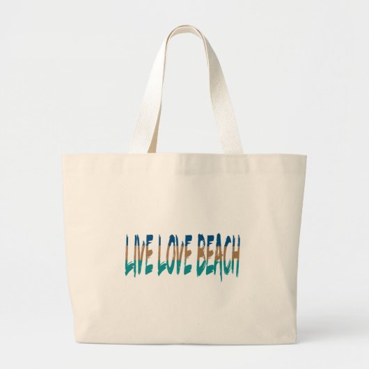 Live Love Beach Grote Tote Bag (Voorkant)