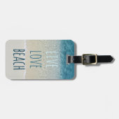 Live Love Beach Turquoise Blue Ocean Surf Waves Bagagelabel (Voorkant horizontaal)