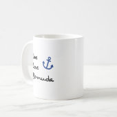 Live Love Bermuda Script Tekst met Anker Koffiemok (Voorkant links)