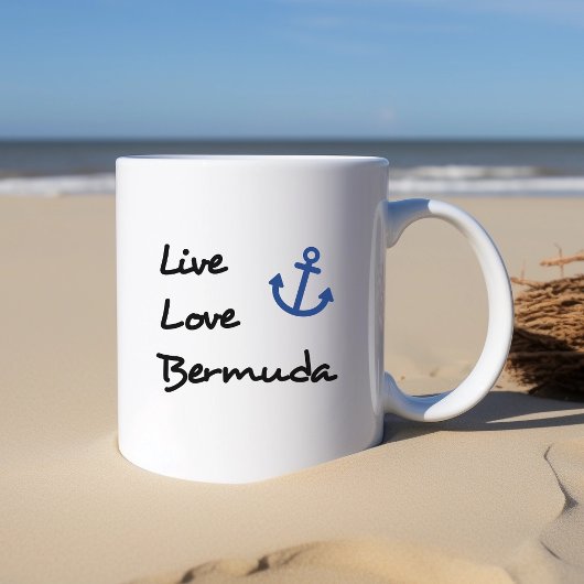 Live Love Bermuda Script Tekst met Anker Koffiemok