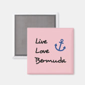 Live Love Bermuda Script Tekst met Anker Magneet (Voorkant / Achterkant)
