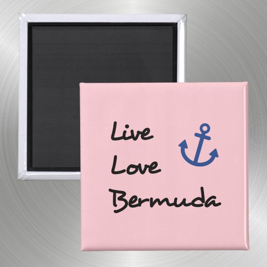 Live Love Bermuda Script Tekst met Anker Magneet