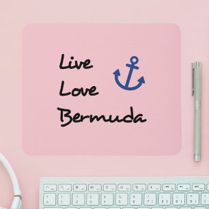 Live Love Bermuda Script Tekst met Anker Muismat