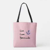 Live Love Bermuda Script Tekst met Anker Tote Bag (Achterkant)