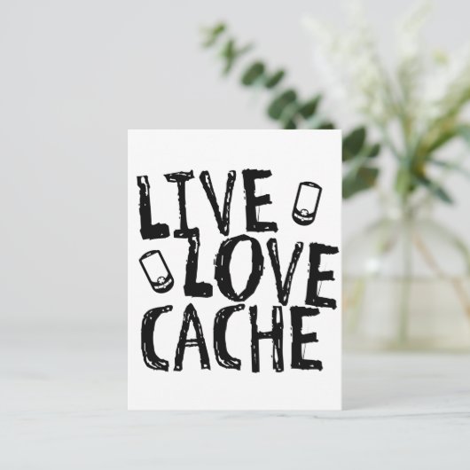 Live, Love, Cache Briefkaart (Staand voorkant)