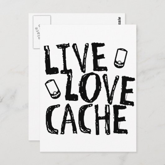 Live, Love, Cache Briefkaart (Voorkant / Achterkant)