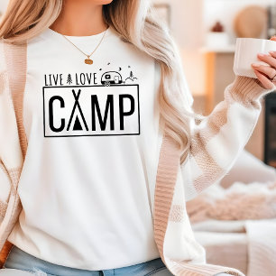 Live Love Camp Modern Simple Outdoor Camping T-shirt