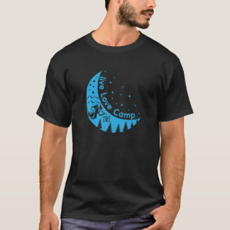 Live Love Camp Moon Shape Camp Staff Camp Creping T-shirt