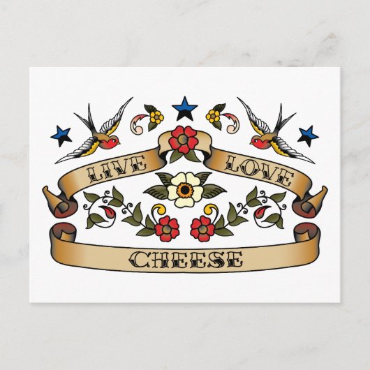 Live Love Cheese Briefkaart (Voorkant)