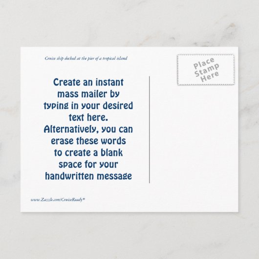 Live Love Cruise Custom Briefkaart (Achterkant)