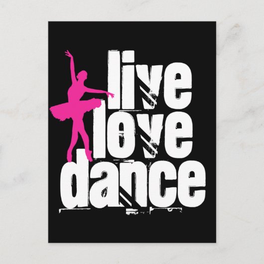 Live, Love, Dance Ballerina Briefkaart (Voorkant)