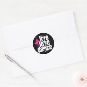 Live, Love, Dance Ballerina Ronde Sticker (Envelop)