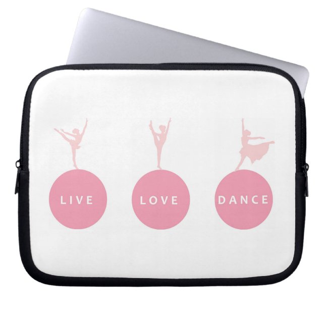 Live Love Dance Ballerinas - Roze - Laptop Sleeve (Voorkant)