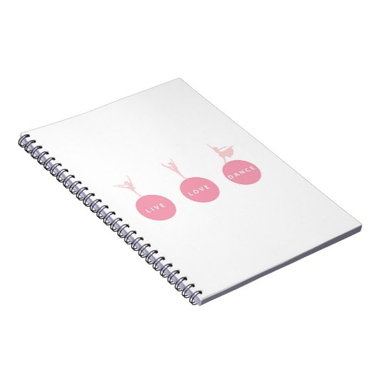 Live Love Dance Ballerinas - Roze - Notitieboek (Rechterzijde)